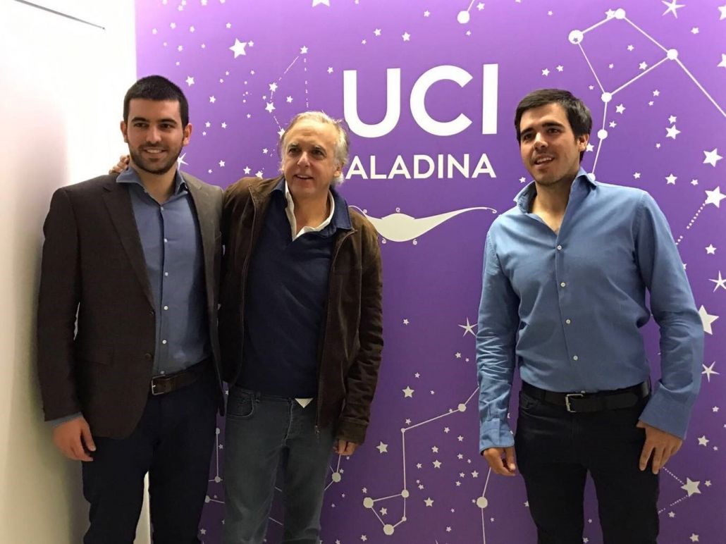 Javier y Miguel Ballesteros con Paco Arango.